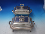Gadroon English Silverplate Pair of Vegetable Warming Pans Vintage (#6114)