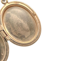14k Yellow Gold Oval Locket w/Engraved Design on Fancy Cast Link Chain (#J7182)