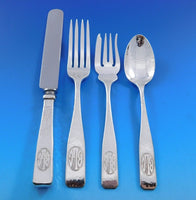 Elizabeth Tudor Hammered by Schofield Sterling Silver Flatware Set 40 pieces