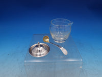 Etiquette by Watson Glass Mustard Jar with Sterling Silver Lid and Ladle (#7435)