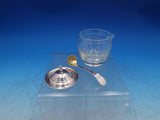 Etiquette by Watson Glass Mustard Jar with Sterling Silver Lid and Ladle (#7435)