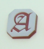 14K Gold Carved Agate Initial Pendant - Various Shapes Personalized New (#J2155)