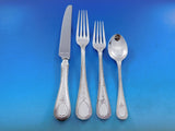 Victorian Bead by Carrs Sterling Silver Flatware Set Service 67 pc in Box Dinner