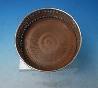 English Silverplate Champagne Coaster Swags of Flowers Wood Base 4 3/4" (#5862)