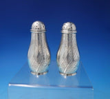 Antique Rosette by Whiting Sterling Silver Salt Pepper Shaker Set 2pc (#5233)