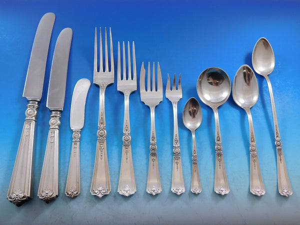 Victorian by Durgin Sterling Silver Flatware Set for 12 Service 182 pieces