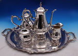 Kenilworth by International Sterling Silver Tea Set 4pc with SP Tray (#8558)
