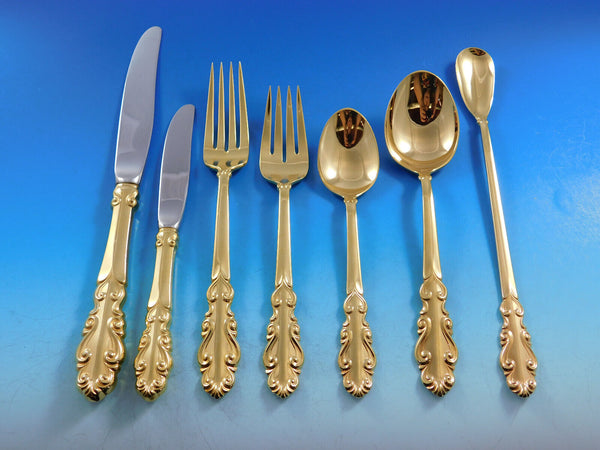 Esplanade Gold by Towle Sterling Silver Flatware Set for 12 Service 91 pieces