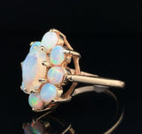 14k Yellow Gold Marquise Genuine Natural Opal Cluster Ring Size 6.25 (#J6493)