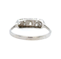 14k White Gold Filigree Ring with Mine Cut Genuine Natural Diamonds (#J6035)