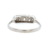 14k White Gold Filigree Ring with Mine Cut Genuine Natural Diamonds (#J6035)