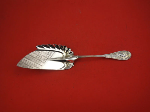 Japanese by Tiffany Sterling Silver Fish Server w/Gold Highlights, Hand Engraved