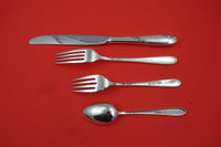 Sweetheart Rose By Lunt Sterling Silver Dinner Size Place Setting(s) 4pc
