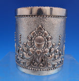 800 Silver Tea Caddy with Foliage and Scroll 3 3/8" x 2 7/8" Yogya (#8176)