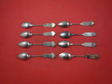 Bright -Cut by Various Makers Sterling Silver Coffee Spoon Set of 8 5 1/8"