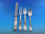 Chrysanthemum Tiffany Sterling Silver Flatware Set Service 246 pcs Fitted Chest
