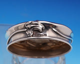 Art Nouveau Sterling Silver Glass Dresser Jar w/ Woman Bell Shaped Flowers #9235