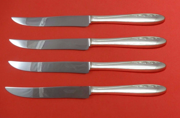 Spring Serenade by Lunt Sterling Silver Steak Knife Set 4pc Texas Sized Custom