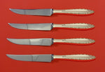 Lace Point by Lunt Sterling Silver Steak Knife Set 4pc HHWS  Custom Made 9"