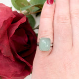20k White Gold 4.05 Carat Genuine Natural Aquaprase Ring Size 4.5 (#J7214)