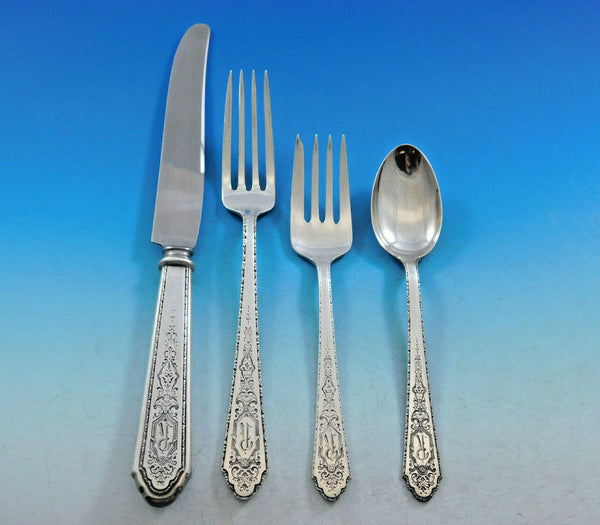 Mary II by Lunt Sterling Silver Flatware Set for 8 Service 36 pcs R Monogram