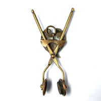 Victorian Brass Skirt Lifter with Winged Angel Cherub 6" (#J1345)