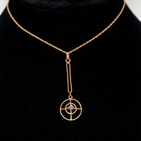 10k Yellow Gold Genuine Natural Sapphire Lavaliere Pendant Jewelry (#J6066)