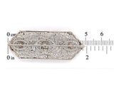 Art Deco 14k Wide Filigree Brooch Pin w/ Three Genuine Natural Diamonds (#J6957)