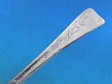 Lap Over Edge Acid Etched by Tiffany Sterling Salad Serving Spoon Flowers 9"