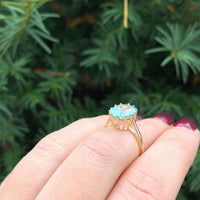 10k Yellow Gold 3.13 Carat Oval Cut Genuine Natural Aquamarine Ring (#J6356)