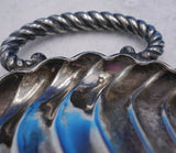 Austrian .800 Silver Tray w /Handles Fluted Pedestal Base Ornate 14 1/2" (#3860)