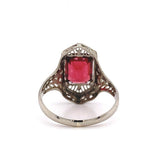 2.30ct Genuine Natural Garnet Filigree 10k White Gold Ring Jewelry (#J5774)
