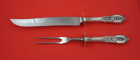 Rose Point by Wallace Sterling  Roast Carving 2-pc Set large knife 13 3/4"