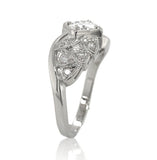 14k White Gold Vintage .50ct Genuine Diamond Engagement Ring w/GIA Report #J6748
