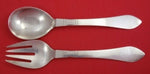 Continental by Georg Jensen Sterling Silver Salad Serving Set 2pc AS Orig 8 1/2"