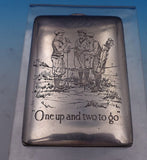William Kerr Sterling Silver Cigarette Case GW Interior Engraved 3 Golfers #8330