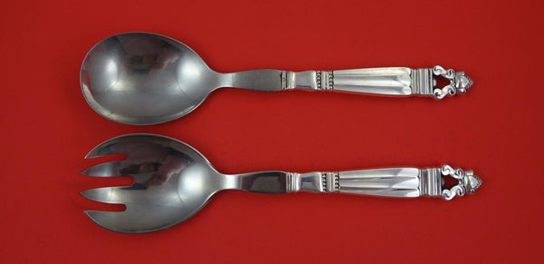 Acorn by Georg Jensen Sterling Silver Salad Serving Set 2pc Large HH WS 10 1/4"