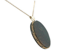 14k Yellow Gold Genuine Natural Bloodstone Pendant Necklace Jewelry (#J7096)