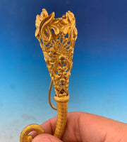 Gilt Bronze Tussie Mussie Posey Posy Holder with Acorns and Leaves (#J1289)