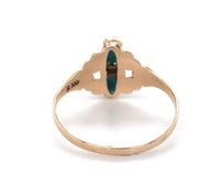 10k Yellow Gold Two Stone Genuine Natural Turquoise Ring Size 6.25 (#J6398)