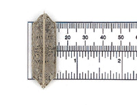 14k White Gold Genuine Natural Diamond Filigree Pin Jewelry (#J6273)