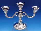 German .835 Silver Candelabra Pair 3-Light 12" x 9 5/8" Weighted (#8110)