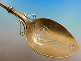 Calla Lily by Whiting Sterling Silver Ice Spoon GW Brite Cut w/ Flowers 9 7/8"
