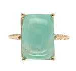 10k Yellow Gold 6.95 Carat Genuine Natural Aquaprase Ring Size 8.75 (#J7213)