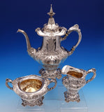 Intaglio by Reed and Barton Sterling Silver Coffee Set 3pc (#7662) Fabulous!