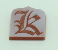 14K Gold Carved Agate Initial Pendant - You Choose Personalized New (#J2154)
