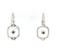 14k Gold Art Deco Genuine Natural Rock Crystal Quartz Dangle Earrings (#J5506)