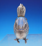 Silverplate Pepper Shaker Form of Chicken with Glass Body 3" Tall (#9006)