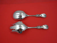 Francis I by Reed and Barton Old Sterling Salad Serving Set not pierced 9 1/2"