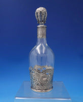 Wolf and Knell German .800 Silver Overlay and Glass Decanter 8" x 2 1/2" (#6452)